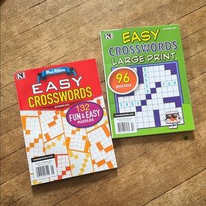 Easy Crosswords Puzzle Books - Red & Green Covers